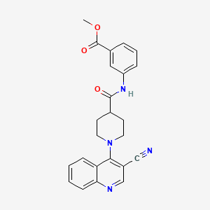 Methyl 3-(1-(3-cyanoquinolin-4-yl)piperidine-4-carboxamido)benzoate