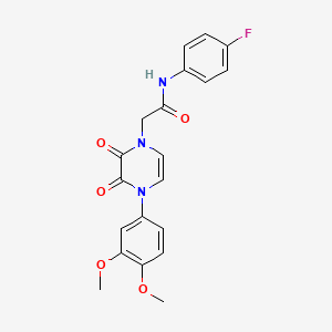 molecular formula C20H18FN3O5 B2708391 2-(4-(3,4-dimethoxyphenyl)-2,3-dioxo-3,4-dihydropyrazin-1(2H)-yl)-N-(4-fluorophenyl)acetamide CAS No. 891868-40-9