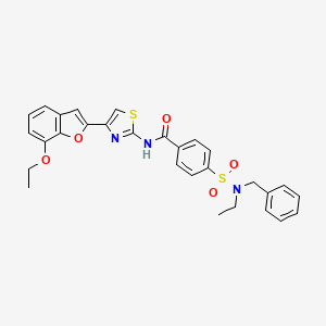molecular formula C29H27N3O5S2 B2708400 4-(N-benzyl-N-ethylsulfamoyl)-N-(4-(7-ethoxybenzofuran-2-yl)thiazol-2-yl)benzamide CAS No. 941928-50-3