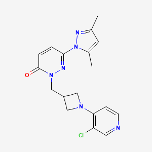 molecular formula C18H19ClN6O B2708408 2-{[1-(3-chloropyridin-4-yl)azetidin-3-yl]methyl}-6-(3,5-dimethyl-1H-pyrazol-1-yl)-2,3-dihydropyridazin-3-one CAS No. 2189434-61-3