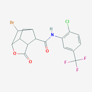 molecular formula C16H12BrClF3NO3 B270841 6-bromo-N-[2-chloro-5-(trifluoromethyl)phenyl]-2-oxohexahydro-2H-3,5-methanocyclopenta[b]furan-7-carboxamide 