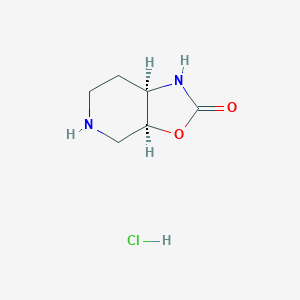 molecular formula C6H11ClN2O2 B2708414 (3As,7aR)-3a,4,5,6,7,7a-hexahydro-1H-[1,3]oxazolo[5,4-c]pyridin-2-one;hydrochloride CAS No. 1588503-31-4