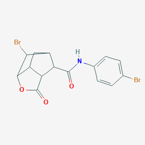 molecular formula C15H13Br2NO3 B270842 6-bromo-N-(4-bromophenyl)-2-oxohexahydro-2H-3,5-methanocyclopenta[b]furan-7-carboxamide 
