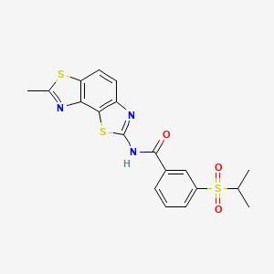 molecular formula C19H17N3O3S3 B2708433 3-(isopropylsulfonyl)-N-(7-methylbenzo[1,2-d:3,4-d']bis(thiazole)-2-yl)benzamide CAS No. 941992-99-0