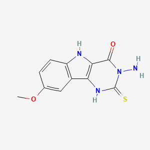 molecular formula C11H10N4O2S B2708437 3-Amino-8-methoxy-2-sulfanylidene-1,5-dihydropyrimido[5,4-b]indol-4-one CAS No. 887224-89-7