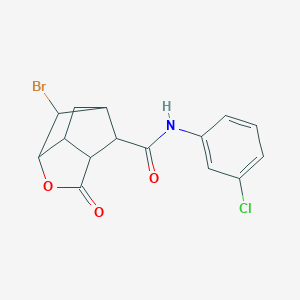 molecular formula C15H13BrClNO3 B270844 6-bromo-N-(3-chlorophenyl)-2-oxohexahydro-2H-3,5-methanocyclopenta[b]furan-7-carboxamide 