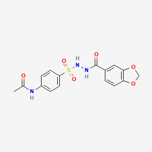 N-(4-{[2-(1,3-benzodioxol-5-ylcarbonyl)hydrazino]sulfonyl}phenyl)acetamide