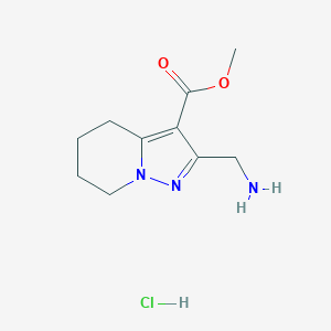molecular formula C10H16ClN3O2 B2708444 Methyl 2-(aminomethyl)-4,5,6,7-tetrahydropyrazolo[1,5-a]pyridine-3-carboxylate;hydrochloride CAS No. 2247104-08-9