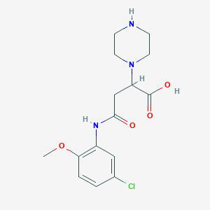 molecular formula C15H20ClN3O4 B2708456 3-[N-(5-chloro-2-methoxyphenyl)carbamoyl]-2-piperazinylpropanoic acid CAS No. 540764-06-5