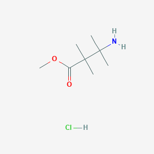 molecular formula C8H18ClNO2 B2708459 Methyl 3-amino-2,2,3-trimethylbutanoate;hydrochloride CAS No. 32097-56-6