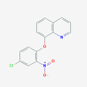 molecular formula C15H9ClN2O3 B2708460 4-Chloro-2-nitro-1-(8-quinolyloxy)benzene CAS No. 1022583-05-6