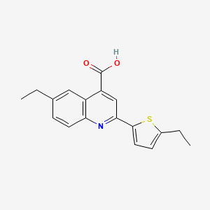 molecular formula C18H17NO2S B2708461 6-Ethyl-2-(5-ethylthiophen-2-yl)quinoline-4-carboxylic acid CAS No. 862647-82-3
