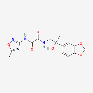 molecular formula C16H17N3O6 B2708463 N1-(2-(benzo[d][1,3]dioxol-5-yl)-2-hydroxypropyl)-N2-(5-methylisoxazol-3-yl)oxalamide CAS No. 1396847-64-5
