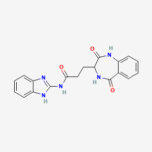 molecular formula C19H17N5O3 B2708466 N-(1H-benzo[d]imidazol-2-yl)-3-(2,5-dioxo-2,3,4,5-tetrahydro-1H-benzo[e][1,4]diazepin-3-yl)propanamide CAS No. 1190848-73-7