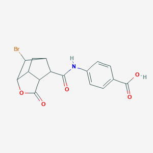 molecular formula C16H14BrNO5 B270847 4-{[(6-bromo-2-oxohexahydro-2H-3,5-methanocyclopenta[b]furan-7-yl)carbonyl]amino}benzoic acid 