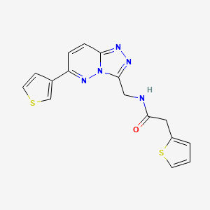 molecular formula C16H13N5OS2 B2708482 2-(thiophen-2-yl)-N-((6-(thiophen-3-yl)-[1,2,4]triazolo[4,3-b]pyridazin-3-yl)methyl)acetamide CAS No. 1903385-47-6