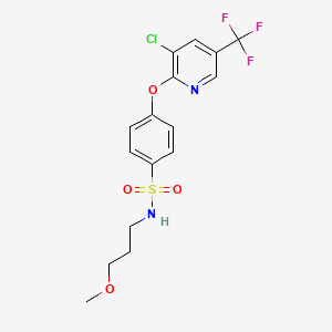 molecular formula C16H16ClF3N2O4S B2708484 4-((3-Chloro-5-(trifluoromethyl)-2-pyridinyl)oxy)-N-(3-methoxypropyl)benzenesulfonamide CAS No. 344278-21-3