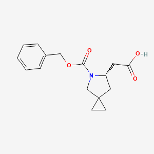 molecular formula C16H19NO4 B2708489 2-[(6S)-5-Phenylmethoxycarbonyl-5-azaspiro[2.4]heptan-6-yl]acetic acid CAS No. 2287247-77-0