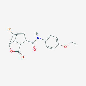 molecular formula C17H18BrNO4 B270849 6-bromo-N-(4-ethoxyphenyl)-2-oxohexahydro-2H-3,5-methanocyclopenta[b]furan-7-carboxamide 