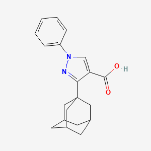 molecular formula C20H22N2O2 B2708503 3-(1-Adamantyl)-1-phenyl-1H-pyrazole-4-carboxylic acid CAS No. 401632-69-7