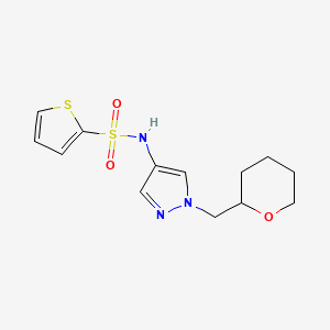 N-(1-((tetrahydro-2H-pyran-2-yl)methyl)-1H-pyrazol-4-yl)thiophene-2-sulfonamide