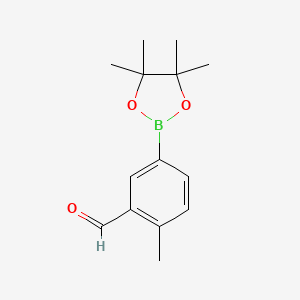 molecular formula C14H19BO3 B2708510 2-甲基-5-(4,4,5,5-四甲基-1,3,2-二氧代硼杂环戊烷-2-基)苯甲醛 CAS No. 1352132-34-3