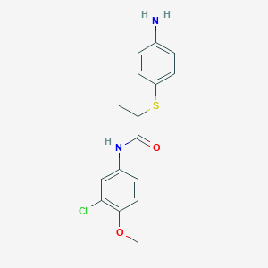 2-[(4-aminophenyl)thio]-N-(3-chloro-4-methoxyphenyl)propanamide