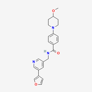 N-((5-(furan-3-yl)pyridin-3-yl)methyl)-4-(4-methoxypiperidin-1-yl)benzamide