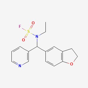 molecular formula C16H17FN2O3S B2708526 N-[2,3-Dihydro-1-benzofuran-5-yl(pyridin-3-yl)methyl]-N-ethylsulfamoyl fluoride CAS No. 2411245-76-4