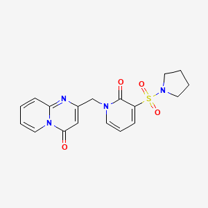 molecular formula C18H18N4O4S B2708533 2-((2-氧代-3-(吡咯啶-1-基磺酰)吡啶-1(2H)-基)甲基)-4H-吡啶并[1,2-a]嘧啶-4-酮 CAS No. 1396768-31-2