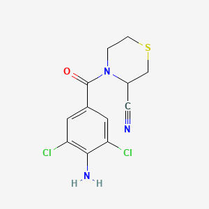 molecular formula C12H11Cl2N3OS B2708535 4-(4-Amino-3,5-dichlorobenzoyl)thiomorpholine-3-carbonitrile CAS No. 2094888-63-6