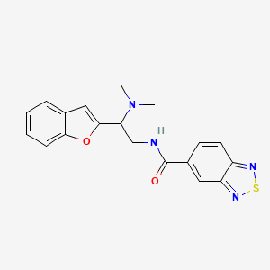 molecular formula C19H18N4O2S B2708536 N-(2-(benzofuran-2-yl)-2-(dimethylamino)ethyl)benzo[c][1,2,5]thiadiazole-5-carboxamide CAS No. 2034562-47-3