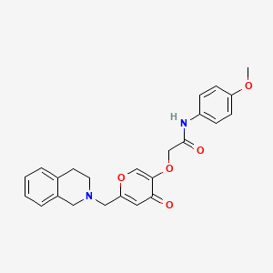molecular formula C24H24N2O5 B2708564 2-[6-(3,4-dihydro-1H-isoquinolin-2-ylmethyl)-4-oxopyran-3-yl]oxy-N-(4-methoxyphenyl)acetamide CAS No. 898456-22-9