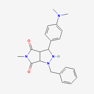 molecular formula C21H24N4O2 B2708567 1-benzyl-3-[4-(dimethylamino)phenyl]-5-methyltetrahydropyrrolo[3,4-c]pyrazole-4,6(1H,5H)-dione CAS No. 1005281-47-9