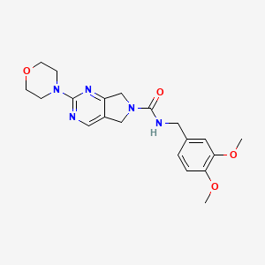 molecular formula C20H25N5O4 B2708569 N-(3,4-dimethoxybenzyl)-2-morpholino-5,7-dihydro-6H-pyrrolo[3,4-d]pyrimidine-6-carboxamide CAS No. 1903605-47-9