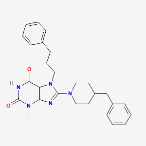 molecular formula C27H31N5O2 B2708572 8-(4-benzylpiperidin-1-yl)-3-methyl-7-(3-phenylpropyl)-2,3,6,7-tetrahydro-1H-purine-2,6-dione CAS No. 674307-64-3