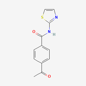 molecular formula C12H10N2O2S B2708575 4-acetyl-N-(thiazol-2-yl)benzamide CAS No. 312605-42-8