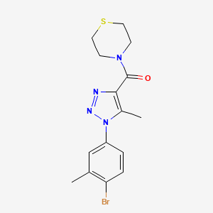 molecular formula C15H17BrN4OS B2708586 (1-(4-bromo-3-methylphenyl)-5-methyl-1H-1,2,3-triazol-4-yl)(thiomorpholino)methanone CAS No. 1448124-03-5