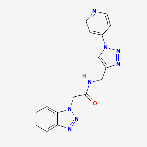 2-(1H-benzo[d][1,2,3]triazol-1-yl)-N-((1-(pyridin-4-yl)-1H-1,2,3-triazol-4-yl)methyl)acetamide