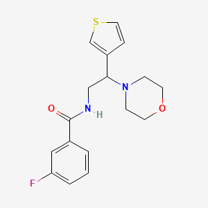 molecular formula C17H19FN2O2S B2708588 3-fluoro-N-(2-morpholino-2-(thiophen-3-yl)ethyl)benzamide CAS No. 946327-86-2