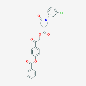 molecular formula C26H20ClNO6 B270859 2-[4-(Benzoyloxy)phenyl]-2-oxoethyl 1-(3-chlorophenyl)-5-oxo-3-pyrrolidinecarboxylate 