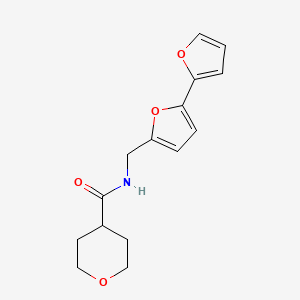 molecular formula C15H17NO4 B2708591 N-([2,2'-bifuran]-5-ylmethyl)tetrahydro-2H-pyran-4-carboxamide CAS No. 2034564-36-6