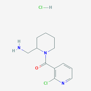 molecular formula C12H17Cl2N3O B2708593 (2-(Aminomethyl)piperidin-1-yl)(2-chloropyridin-3-yl)methanone hydrochloride CAS No. 1353945-84-2