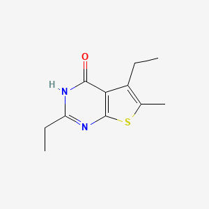 molecular formula C11H14N2OS B2708594 2,5-diethyl-6-methyl-3H,4H-thieno[2,3-d]pyrimidin-4-one CAS No. 1241604-49-8