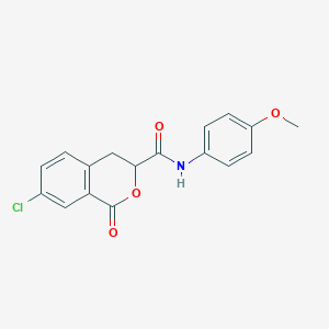 molecular formula C17H14ClNO4 B2708606 7-chloro-N-(4-methoxyphenyl)-1-oxo-3,4-dihydro-1H-isochromene-3-carboxamide CAS No. 904811-98-9