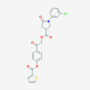 2-Oxo-2-{4-[(2-thienylcarbonyl)oxy]phenyl}ethyl 1-(3-chlorophenyl)-5-oxo-3-pyrrolidinecarboxylate
