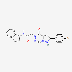 molecular formula C22H18BrN5O2 B2708623 2-[2-(4-bromophenyl)-4-oxo-4H,5H-pyrazolo[1,5-d][1,2,4]triazin-5-yl]-N-(2,3-dihydro-1H-inden-1-yl)acetamide CAS No. 1326868-74-9