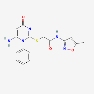 2-((6-amino-4-oxo-1-(p-tolyl)-1,4-dihydropyrimidin-2-yl)thio)-N-(5-methylisoxazol-3-yl)acetamide