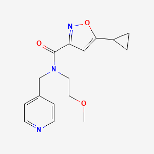 molecular formula C16H19N3O3 B2708628 5-环丙基-N-(2-甲氧基乙基)-N-(吡啶-4-基甲基)异噁唑-3-甲酰胺 CAS No. 1396847-53-2