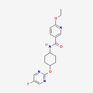 molecular formula C18H21FN4O3 B2708633 6-乙氧基-N-((1r,4r)-4-((5-氟嘧啶-2-基)氧基)环己基)烟酰胺 CAS No. 2034280-09-4